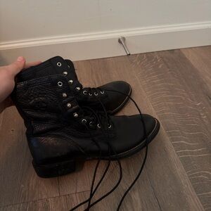 Ariat Black Leather Lace-Up Boots